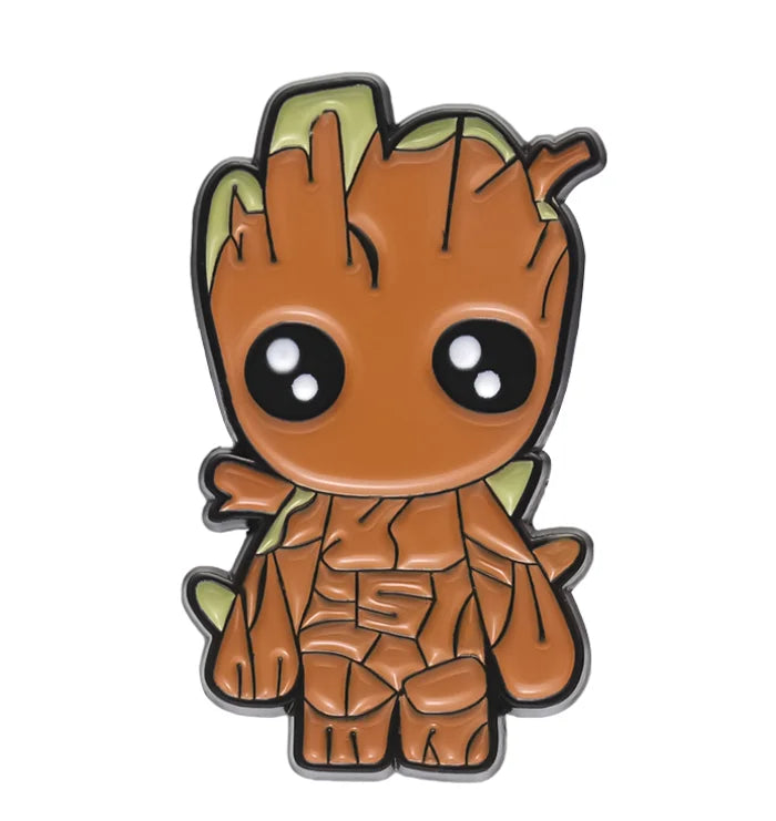 Cartoon character with brown skin and green hair on a white background