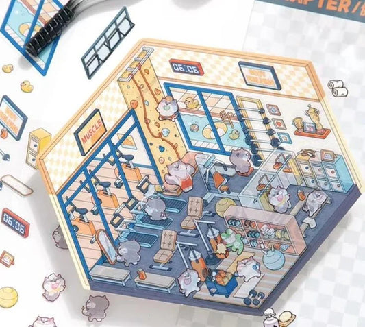 Gymnasium Large 2.5 Miniature Sticker Set DIY