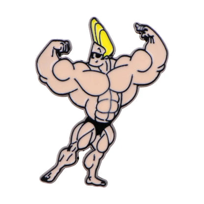 johnny bravo muscular enamel pin