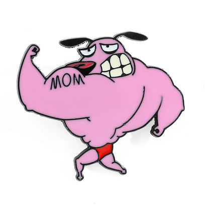 courage the cowardly dog cartoon network muscular enamel pin
