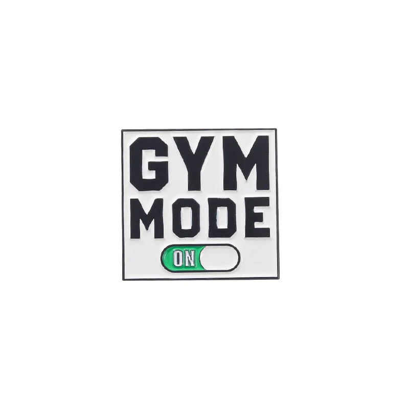 gym mode on enamel pin