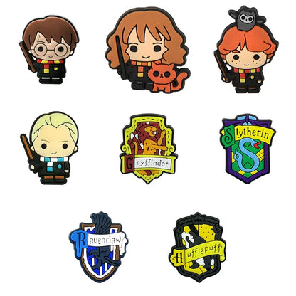 harry potter croc charm designs on a white background