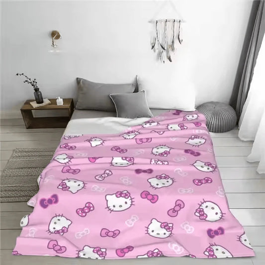 Hello Kitty Flannel Blanket Size 150 by 200 cm