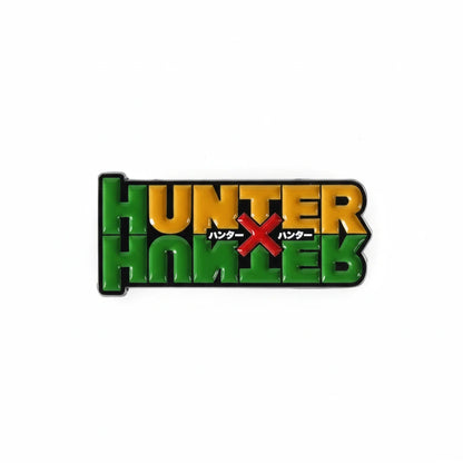 Logo of 'Hunter x Hunter' with colorful text on a white background