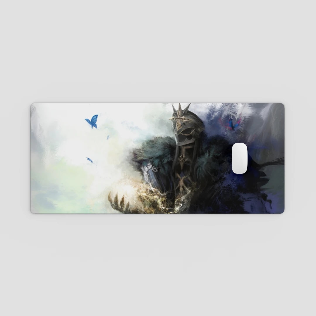 Phone case with fantasy design featuring a dragon and butterflies on a light gray background