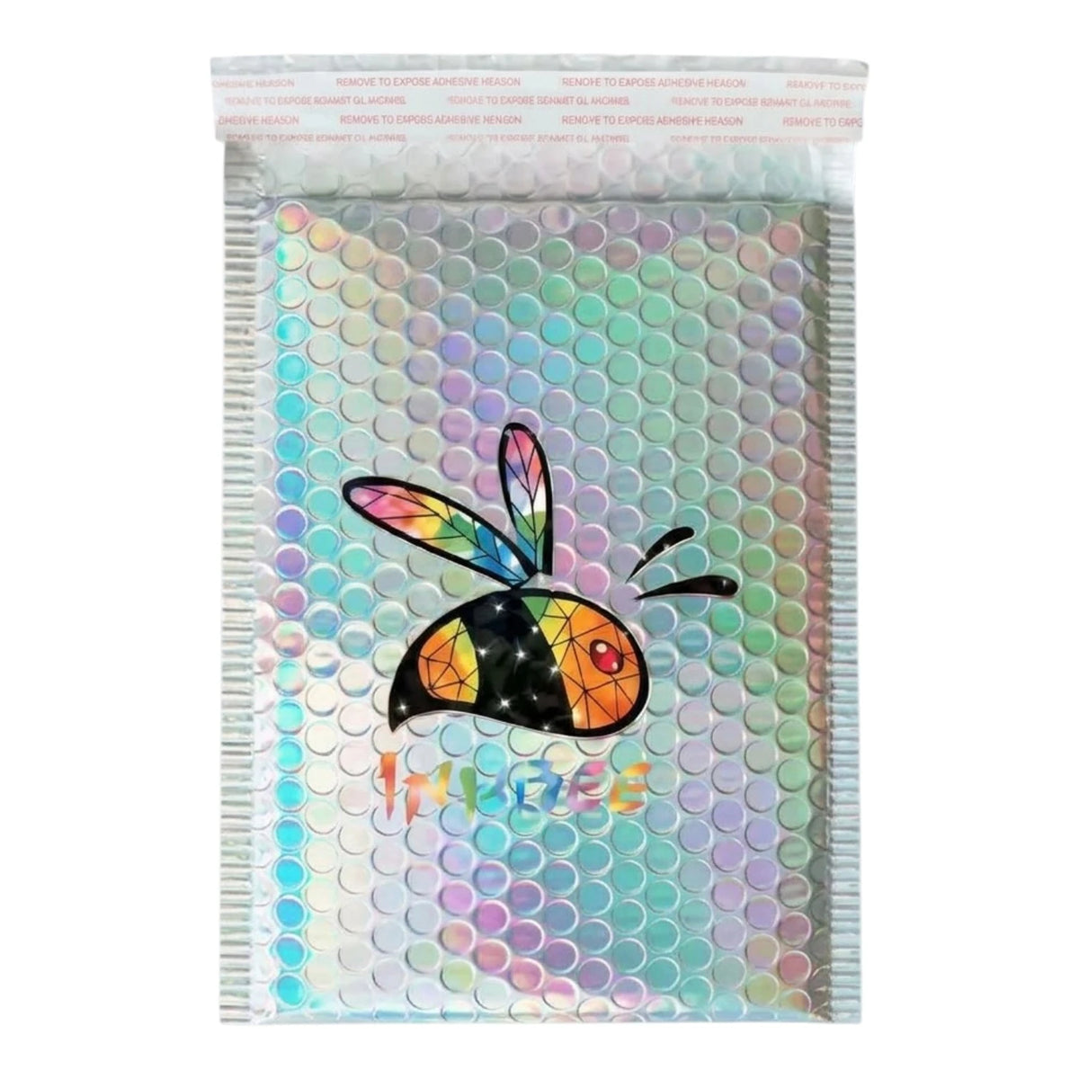 Inkbee Premium V-MAX Holographic Bubble Mailer Silver Bag