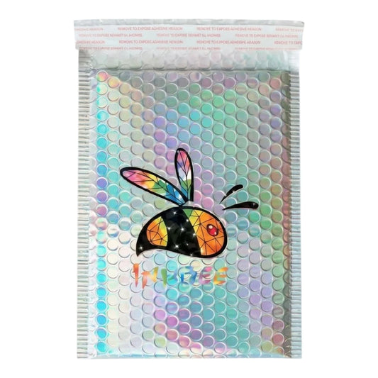 Inkbee Premium V-MAX Holographic Bubble Mailer Silver Bag