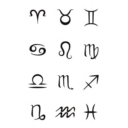 Zodiac Signs Temporary Tattoo (Semi-Permanent Tattoo)