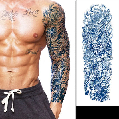 Japanese Samurai Arm Sleeve Semi-Permanent Tattoo