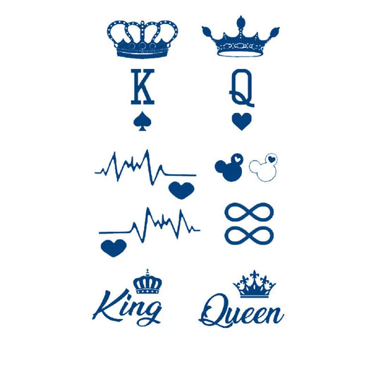 King and Queen Semi-Permanent Jagua Tattoo