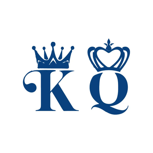 king and queen mini jagua tattoo on a white background