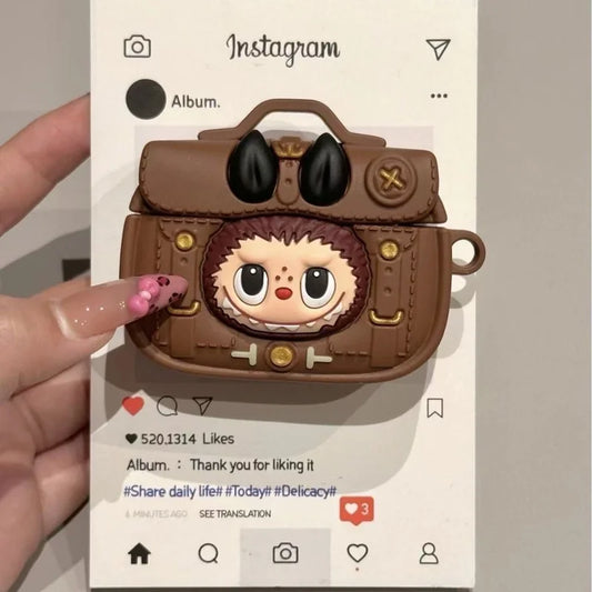 Labubu Brown cartoon-style case for airpods 4th generation