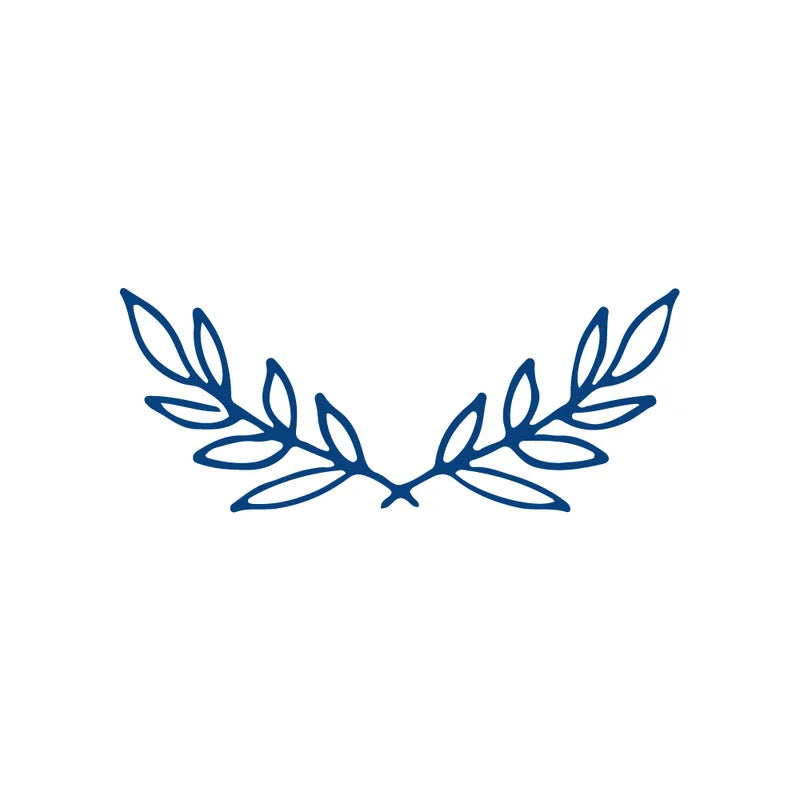 laurel wreath semi-permanent jagua tattoo design on a white background