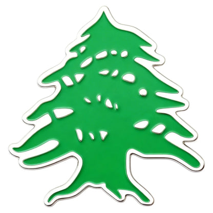 Green tree-shaped object on a white background