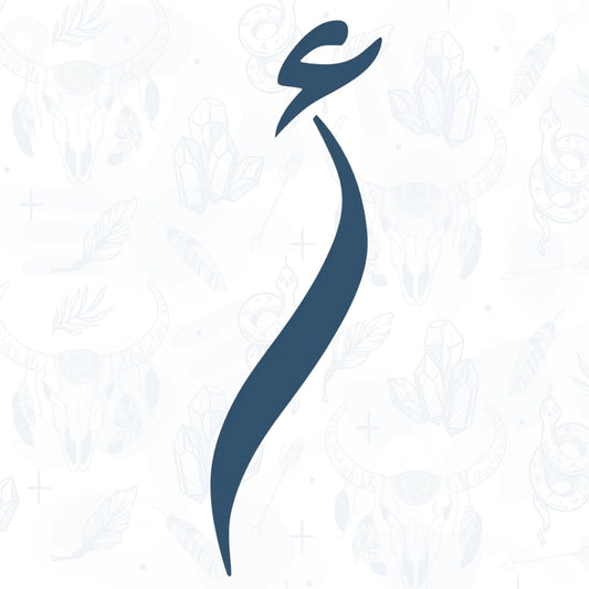 Calligraphy letter a Blue abstract design on a white background
