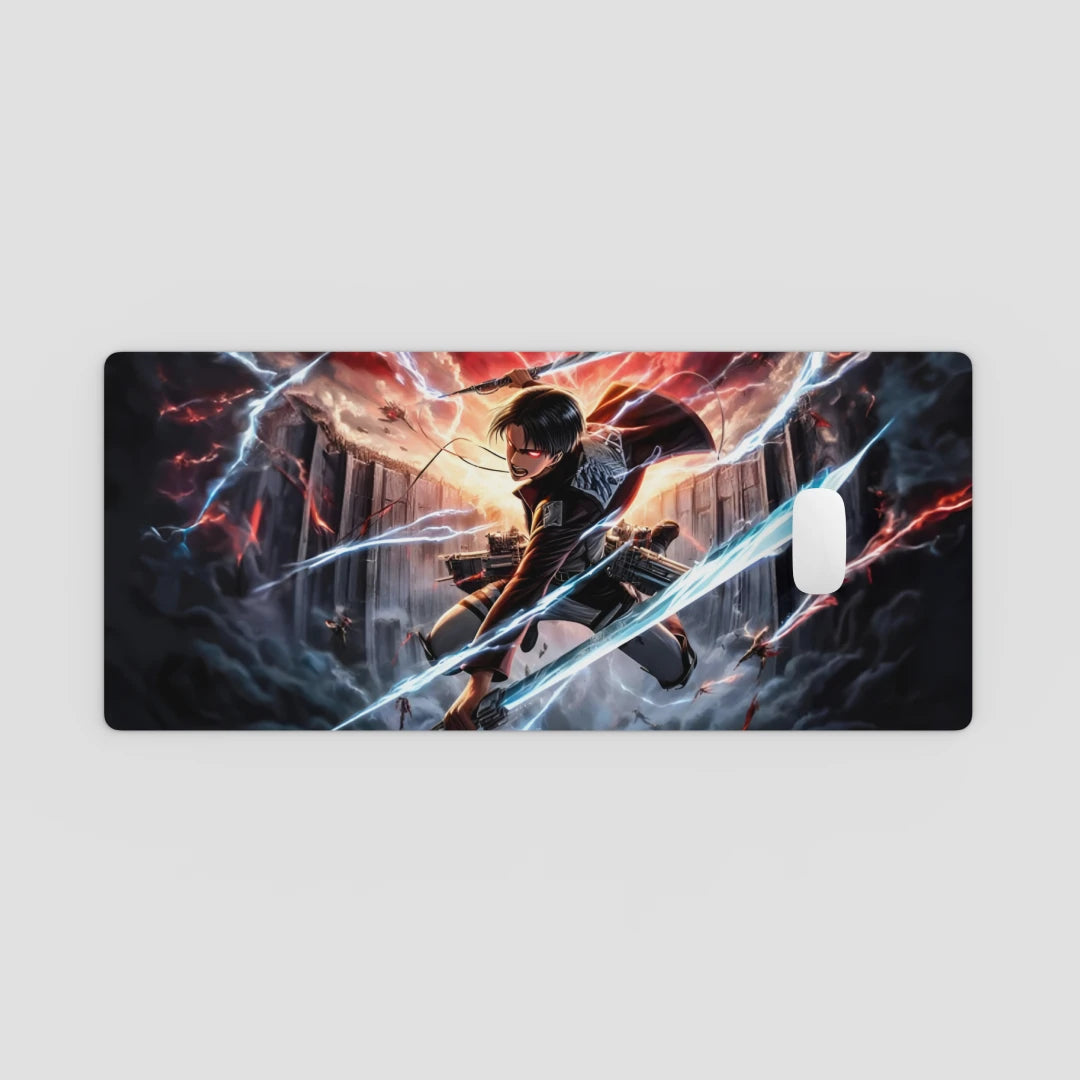 Gaming mouse pad with anime-style design on a light gray background
