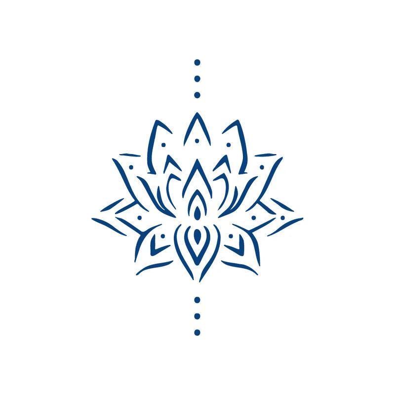 Blue lotus flower design jagua tattoo