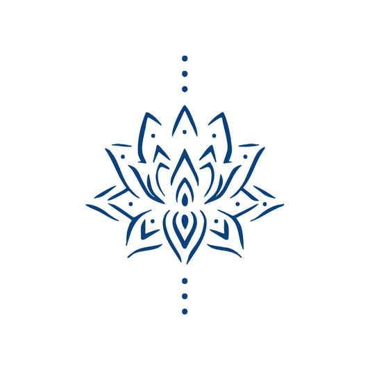 Blue lotus flower design jagua tattoo