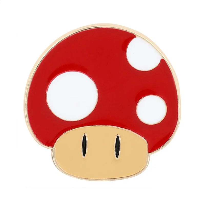 power mushroom super mario enamel pin