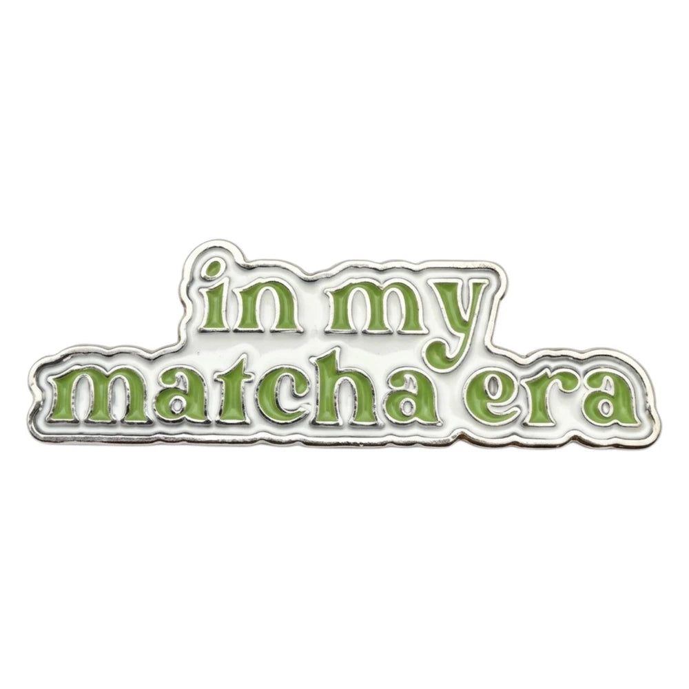 Sticker with 'in my matcha era' text on a white background