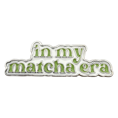 Sticker with 'in my matcha era' text on a white background