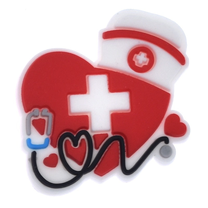 Heart Medical and Nursing Jibbitz Croc Charms - Crocs