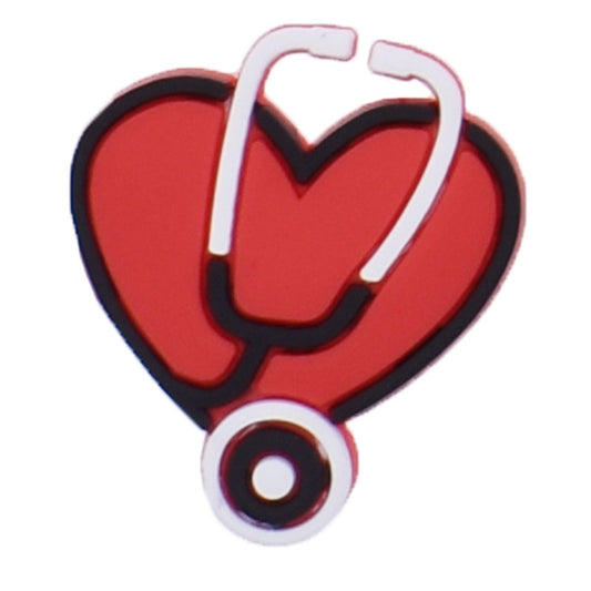 Medical Clothing Pins Heart and Stethoscope