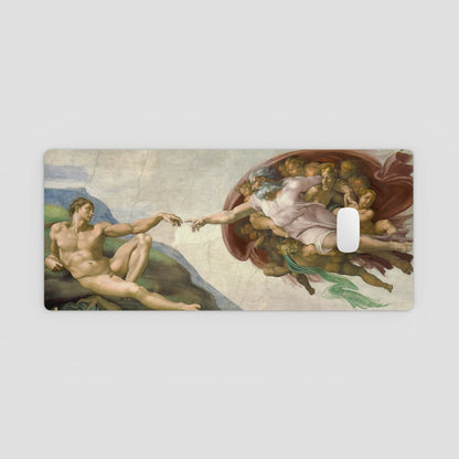 Light switch cover with classical painting design featuring two figures and a cherub.