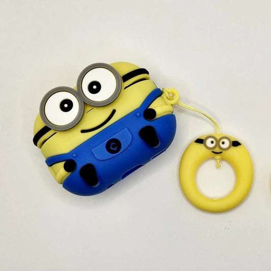 Yellow and blue case for airpods pro 3 on a white surface