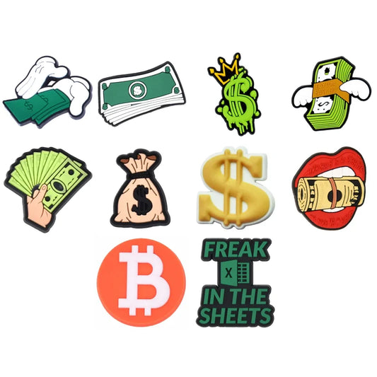 Money and Bitcoin Croc Charms