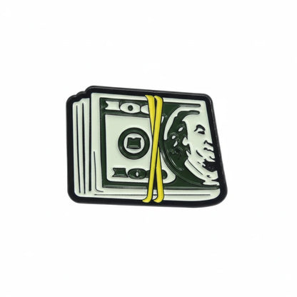 Money clip with dollar bill design on a white background