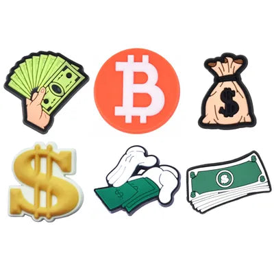 Money and Bitcoin Croc Charms