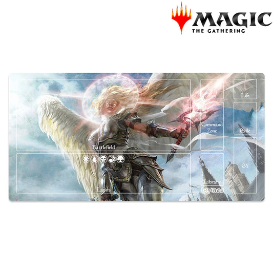 magic the gathering tcg playmat with angel design angel of serenity