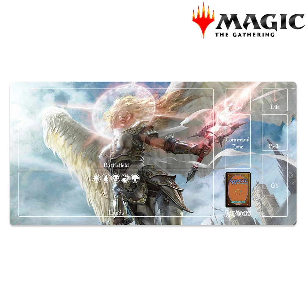 magic the gathering tcg playmat with angel design angel of serenity