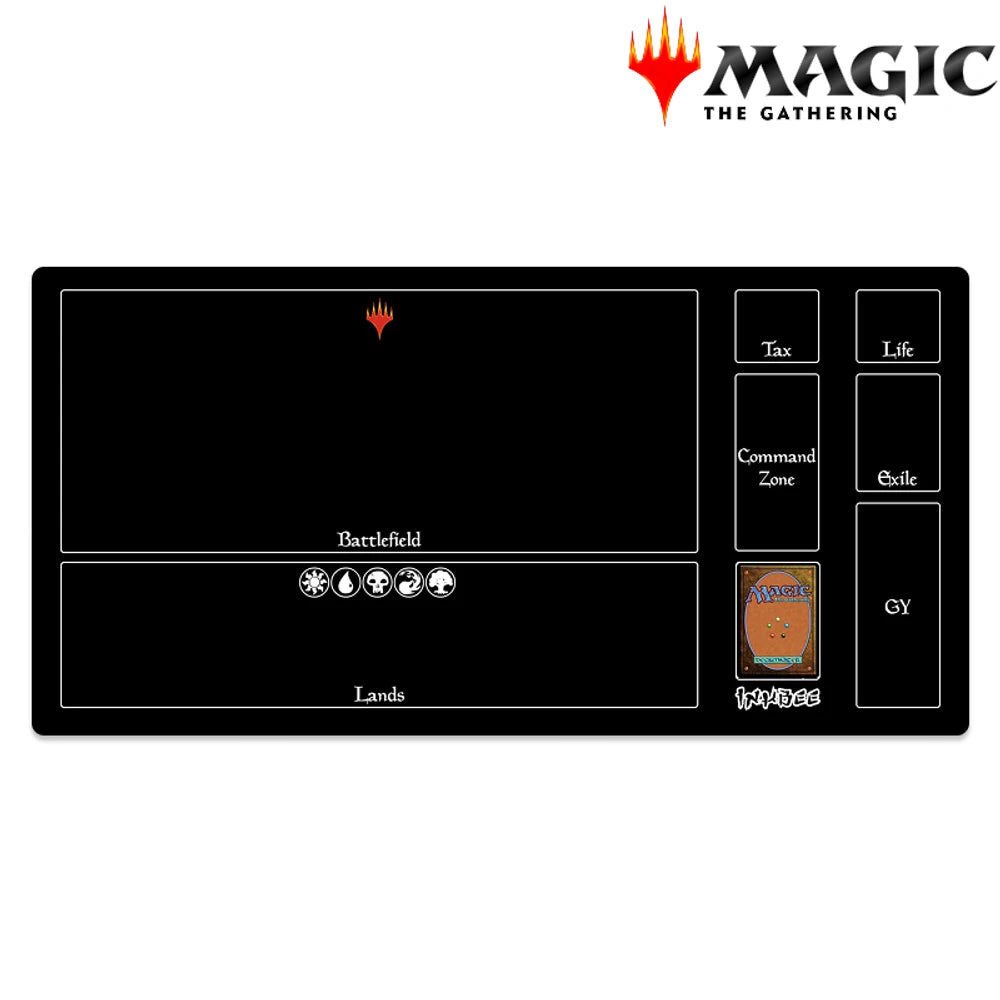 magic the gathering trading card game black playmat