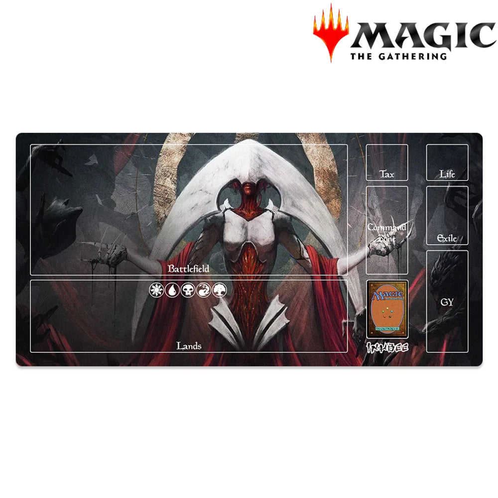 magic the gathering tcg playmat with phyrexian praetor creature design elesh norn