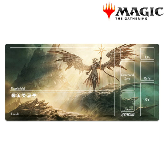 magic the gathering tcg playmat with angel design sunblast angel 