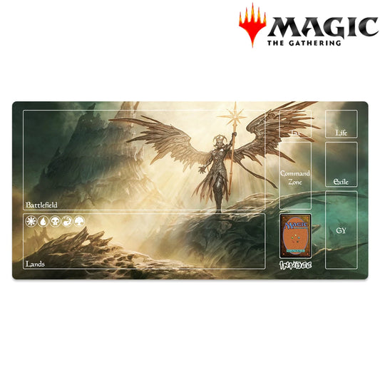 magic the gathering tcg playmat with angel design sunblast angel 