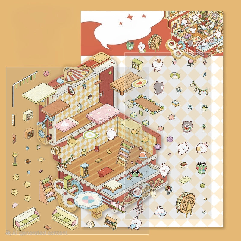 2.5D Music Box DIY PET Sticker Set | Small | Easy