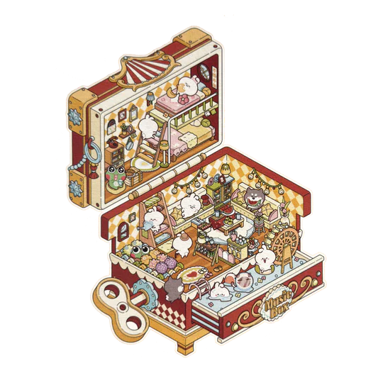 2.5D Music Box DIY PET Sticker Set | Small | Easy