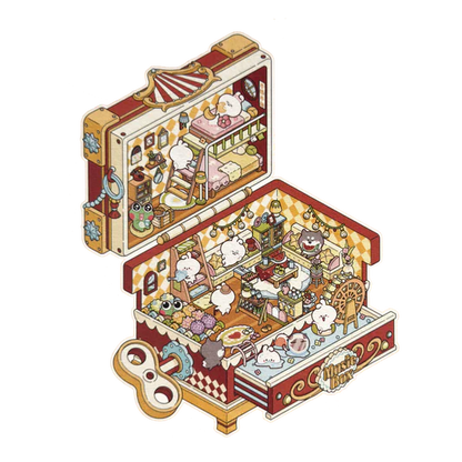 2.5D Music Box DIY PET Sticker Set | Small | Easy