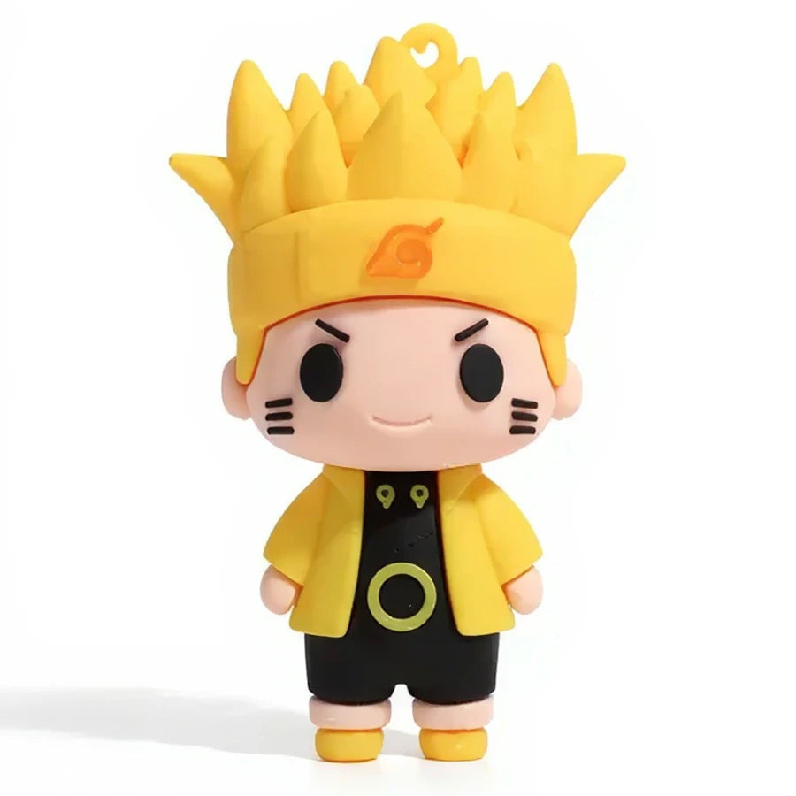 Toy figure with yellow outfit and headband on a white background