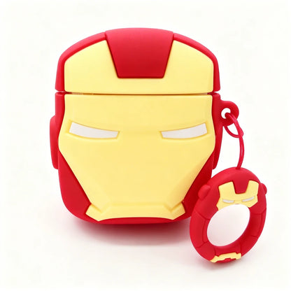 Red and yellow Iron Man-themed case on a white background