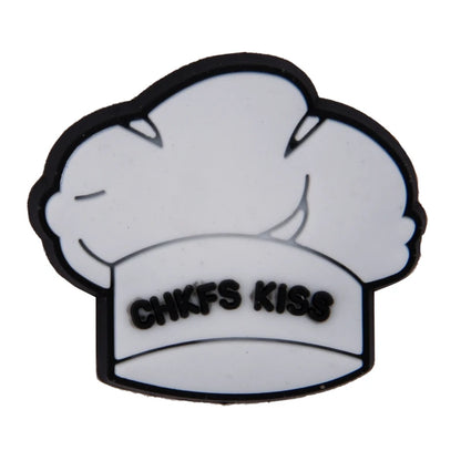 Chef's hat with 'CHKFS KISS' text on a white background