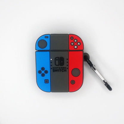 Red, blue, and black gaming controller case with 'Nintendo Switch' branding on a white background