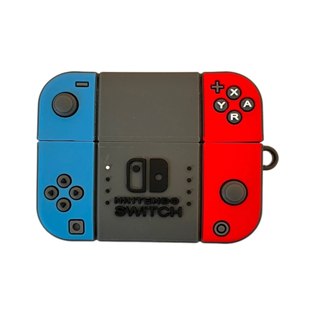 Nintendo Switch console with blue and red Joy-Con on a white background