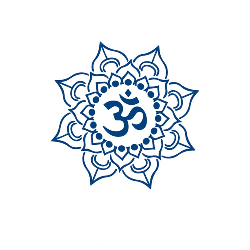 Tattoo mandala design with Om symbol on a white background