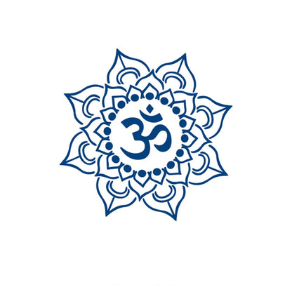 Tattoo mandala design with Om symbol on a white background