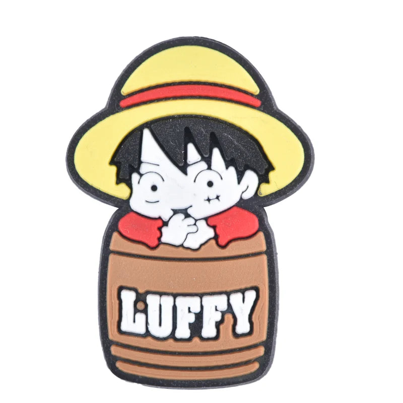 One Piece Luffy Zoro Ace Gear 5 uffy Straw Hat Logo Flame Fruit Gum Gum Devil Fruit Croc Charms for Crocs | Jibbitz