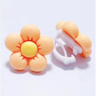 Orange Flower Shoelace Charms